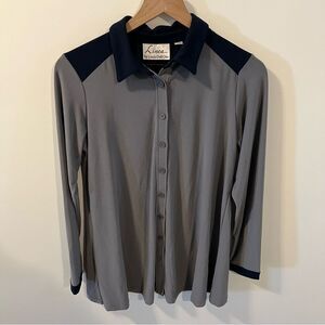 NWOT Linea by Louis Dell'Olio Moss Crepe Button Front Shirt | Size XS